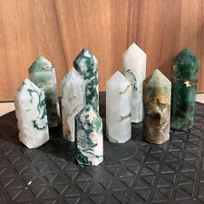 1LB natural Aquatic agate quartz obelisk crystal wand point healing 8-10pcs picture