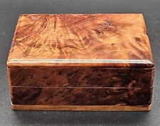 Vintage Handmade Jewelry Thuya Burl Wood Box with a Hinged Lid/Morocco/c1980s picture