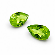 15-16 Ct Natural Pear Cut Afghani Green Peridot GGI Certified Loose Gems Pcs-2 picture