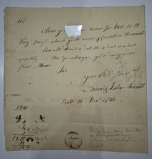 1784 Revolutionary War HW ALS General Samuel Smith Baltimore To John Fitzerald picture