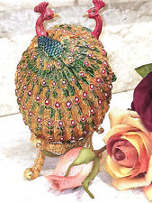 XLarge Imperial Faberge Egg BirdTrinketBox 160 SwarovskiCrystal Handset 24kGOLD picture