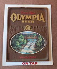 VTG Olympia Beer 'It’s The Water' ON TAP Waterfall Sign Bar Decor Plastic 24x19 picture