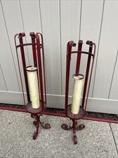 Pair of Vintage Wrought Iron Candle Sconces Made By walldecor aftico 33” picture