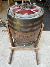 Antique Favorite Barrel Butter Churn – Blakeman & Dobson Wooden Hand Crank picture