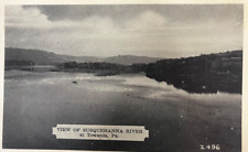 Towanda Pennsylvania~Susquehanna River~1930s B&W Postcard picture