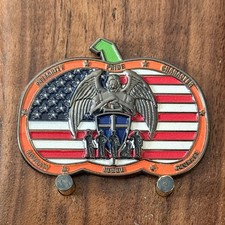 Morton Illinois Pumpkin Shaped Police Emblem Challenge Coin  1#42 picture