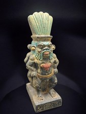 Ancient Egyptian Antique Pharaonic Double faced God Bes Statue Antiques Rare BC picture