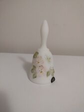 Signed Fenton Handpainted Satin Glass Bell Vintage  picture