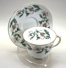 Crown Staffordshire Fine Bone China Teacup Saucer Floral England picture