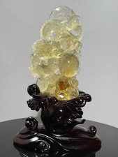 7.2lb Top Natural Clear citrine Quartz Dragon Carved Crystal Skull Healing Decor picture