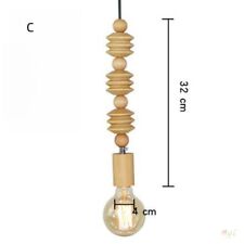 Japanese style Wooden Beaded Pendant Lamp Ceiling light Dining room Chandelier picture