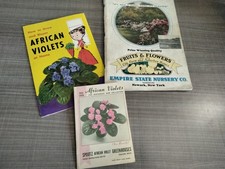 Vtg. 1939 Empire State Nursery Co. Fruits & Flowers Booklet + 2 African Violets picture