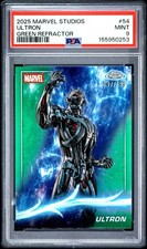 Topps 2025 Marvel Studios Ultron Green Refractor #54 PSA 9 147/199 picture