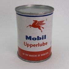 Vtg. Mobil Upperlube Tin Can 4oz. USA Sealed Full Red Pegasus picture