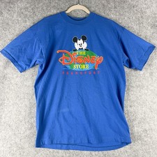 VTG The Disney Store Frankfurt T-Shirt Mens Large Blue Mickey Ireland Made 90s picture