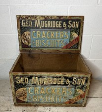 Antique Geo. Mugridge & Son Soda Biscuits Crackers Cake Wood Crate Buffalo NY picture
