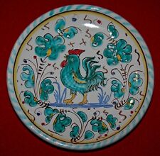 VINTAGE PLATE Rooster Taormina Made in Deruta, Italy Hand Painted 1970's picture