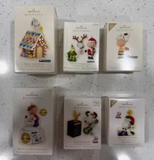 Hallmark Keepsake The Peanuts Gang 6 Ornament Lot 2008-2009 ALL NEW & UNUSED picture