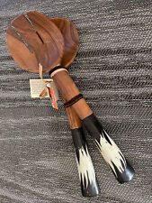 New Acacia Wood and Bone Salad Server Set - Handmade in Africa picture