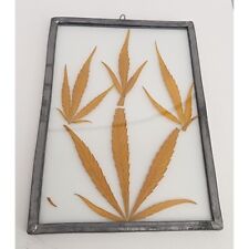 Vintage Glass Dried Leaf Picture 7 x 5 inches picture