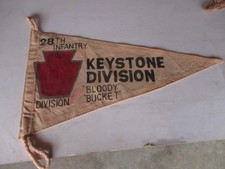 WWII US ARMY  28 TH INFANTRY DIVISION KEYSTONE WALL BARRACKS PENNET   FLAG picture