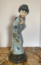Lladro 4989 Sayonara Japanese Geisha Girl Porcelain Figurine Retired Spain picture