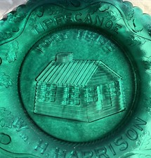 Antique Cup Plate Replica Wm H Harrison Tippecanoe / Ft Meigs Campaign 1840 picture