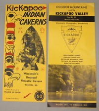 Vintage Wisconsin 1960's Kickapoo Indian Caverns Travel Brochures picture
