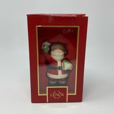 Lenox 2025 Santa with Mistletoe Porcelain Ornament, Red/White, 4in picture