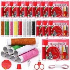12 Pack Small Sewing Kit Bulk Sewing Kit Mini Storage with Threads Scissors N... picture