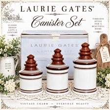 Laurie Gates 'CAUSAL COLLECTION' Vintage 3-Piece Round Kitchen Canister Set picture