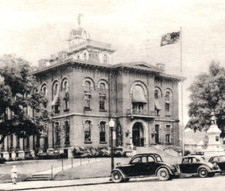Vintage c1930's Postcard Delaware County Court House & Library Ohio Vtg AutosO14 picture