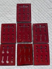 Set Lot 7 Boxes Waterford Crystal Christmas Ornament Enhancers 6 Pieces Per Box picture