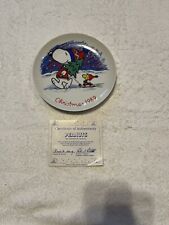 Willitts 1989 Peanuts Snoopy Christmas Plate - Third Limited Edition w/Box & COA picture