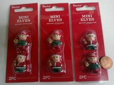 Darice Christmas Mini Elf Elves - 3 packs of 2 - 1.25