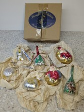 Vintage Lauscha Christmas Ornaments German Blown Glass Set Of 7   picture