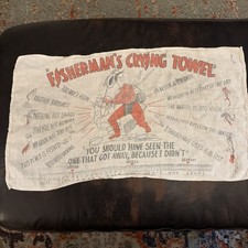 Fisherman's Crying Towel Vintage 1950s Angler Artwork picture