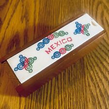 Vintage Mexican Miniature Bone Dominos In Bone & Wood Case. picture