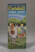 VINTAGE CATSKILL ANIMAL FARM BROCHURE POSTER 1950's Carskill NY  22x17
