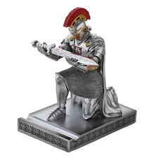 Roman Praetorian Prefect Warrior Knight Pen Holder Desk Ornament Silver | Res... picture