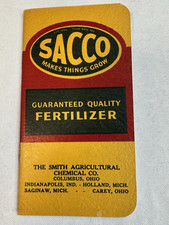Vintage SACCO Fertilizer Iodized V-17 Mineral Feed Pocket Notebook Unused Memo picture