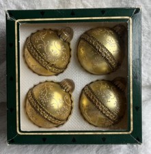 Vintage 1949-90 Christmas Ornament by Krebs West Germany Gold Lace Ribbon picture