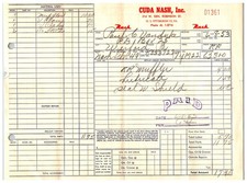 Original 1953 Nash Dealership Work Receipt (8.5 x 11in)  Cuda Nash Pittsburgh picture