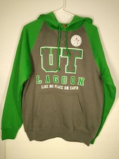 Lagoon Amusement Park hoodie size M made in U.S.A gray/green picture