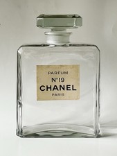 Vintage CHANEL No 19 Large Factice Display Perfume Glass Bottle 10.5” - EMPTY picture