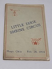 1954 Vintage Little Dixie Shrine Circus Program,Hugo Ok picture