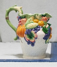 Vintage Vegetable Basket Bountiful Harvest Pottery Pitcher WCL Majolica Style picture