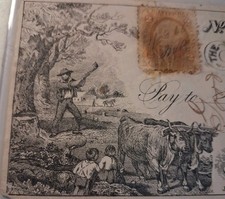 SLING'S 🪙Post Civil War 1866 National Bank of Delaware at Wilmington Bank Check picture