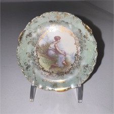 R C Monbijou Bavaria Porcelain Collector Plate Gold Trim Woman Motif picture