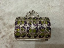 Vintage Judith Leiber for Neiman Marcus Butterfly Enamel Mini Purse Trinket Pill picture